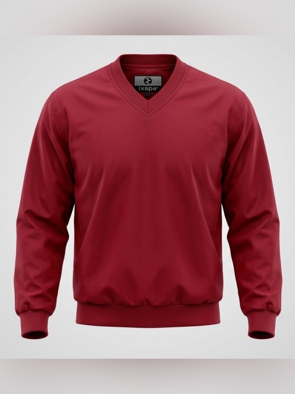 Vintage IXSPA V-Neck Pullover Windshirt Jacket Red Mens Size S